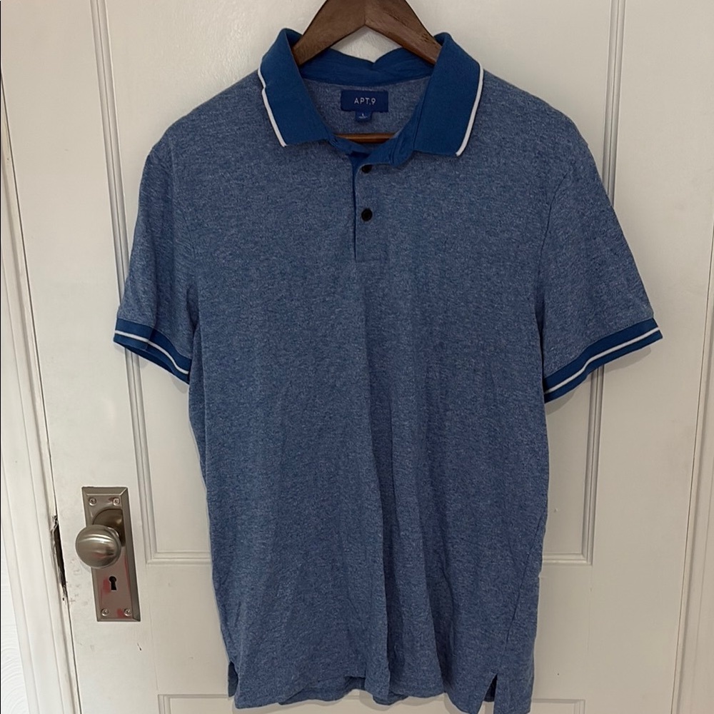 A.P.C. Classic Blue Polo Shirt with Contrast Trim